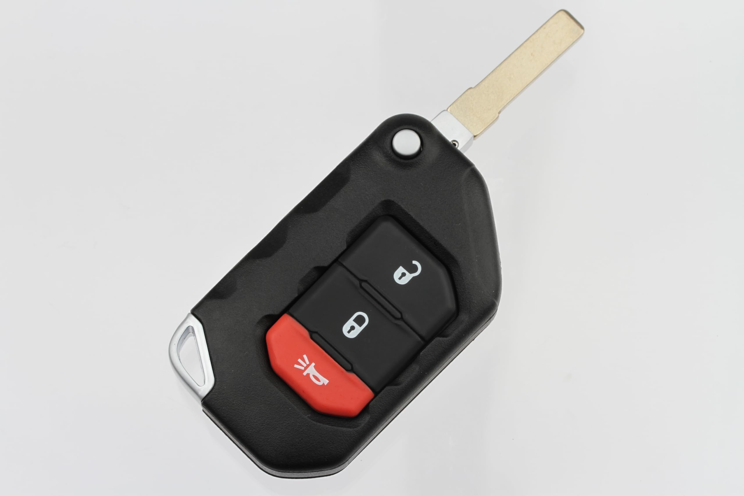 FOBTEK Flip Key Fob Shell Case & Button Pad for Jeep OHT1130261, 3-Button